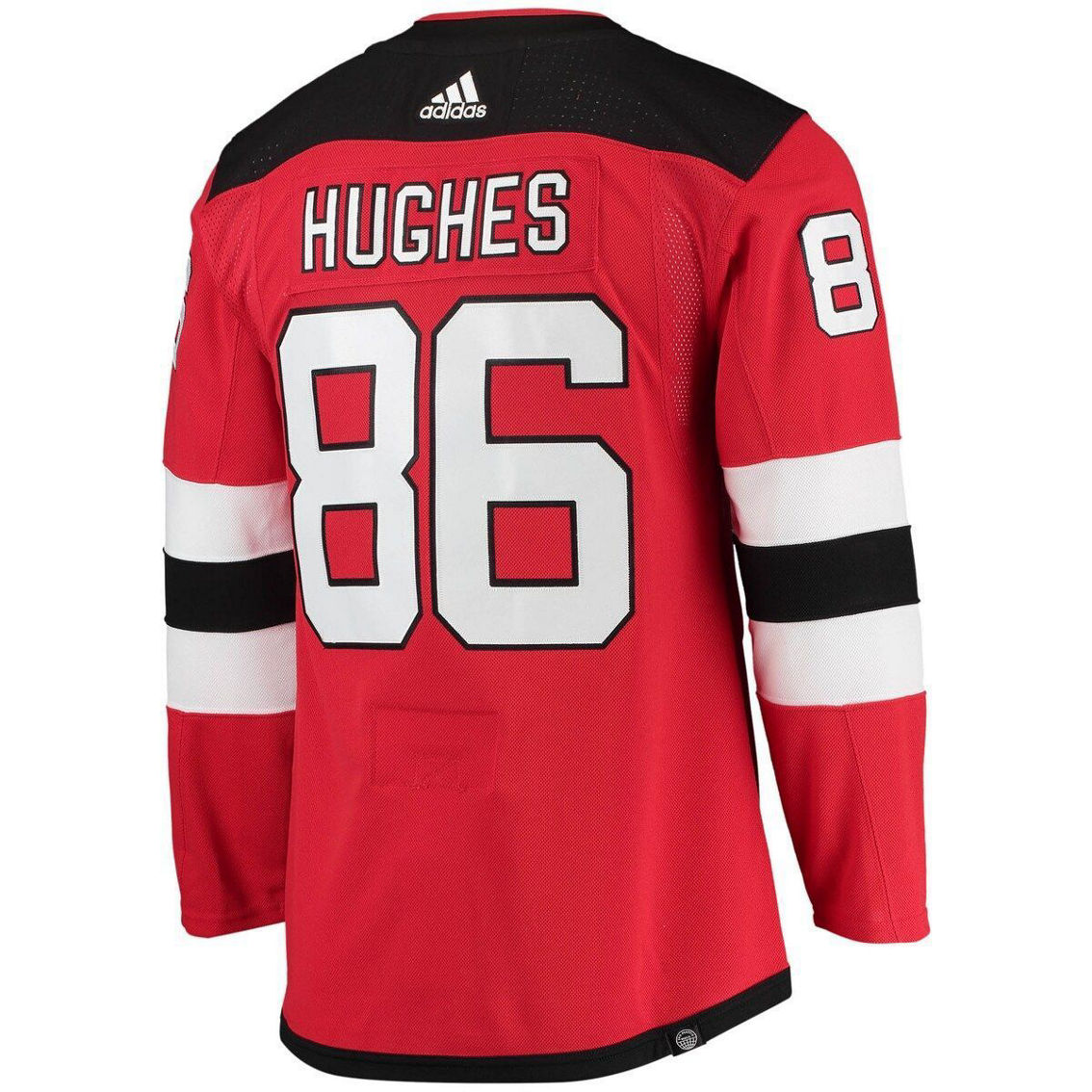 adidas Men's Jack Hughes Red New Jersey Devils Home Primegreen Authentic Pro Player Jersey - Image 4 of 4