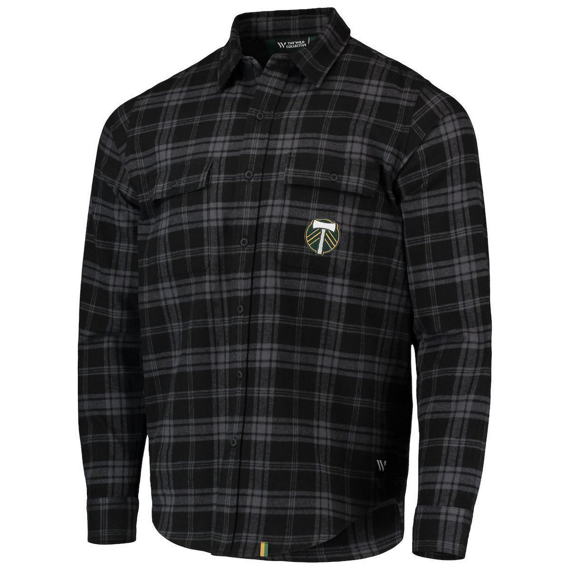 Men's The Wild Collective Black Portland Timbers Buffalo Check Button-Up Shirt - Image 3 of 4