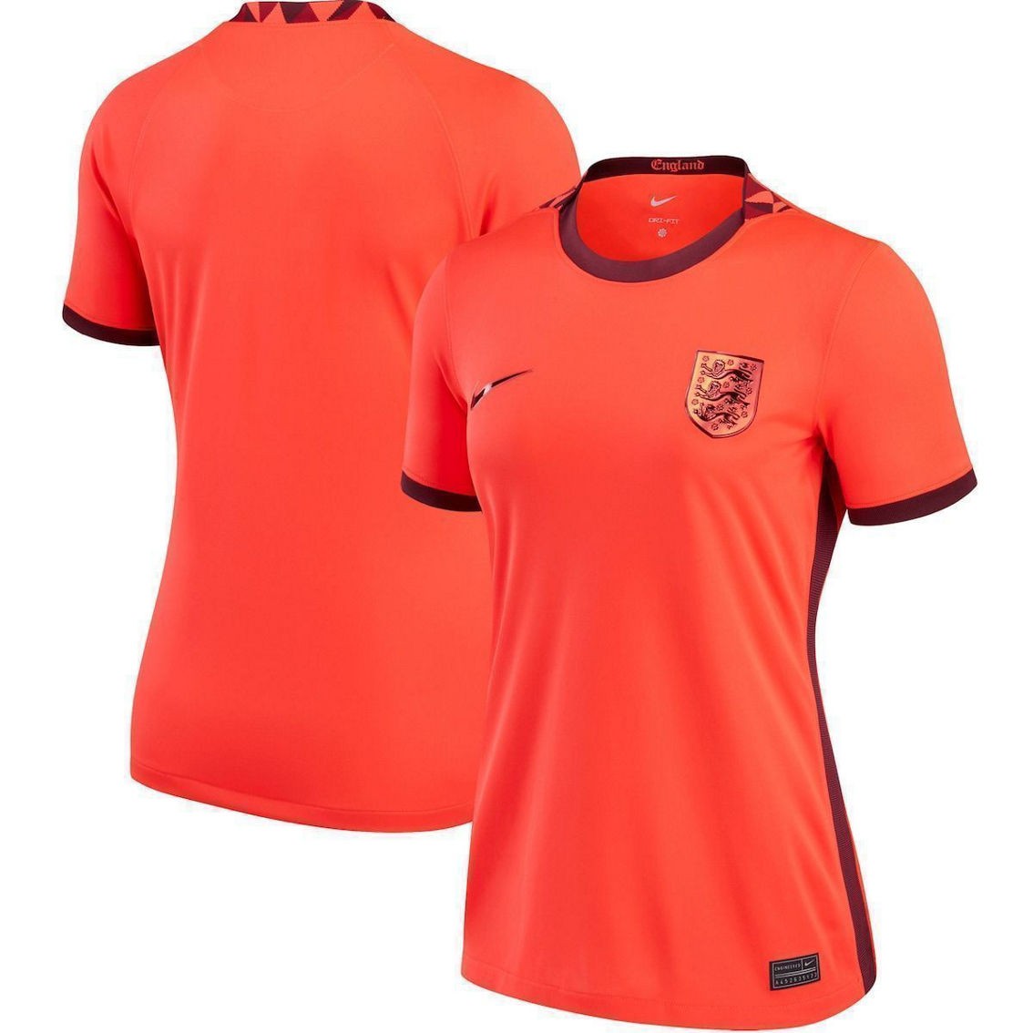 Nike Women's Red England Women's National Team 2022/23 Away Replica Blank Jersey - Image 2 of 4