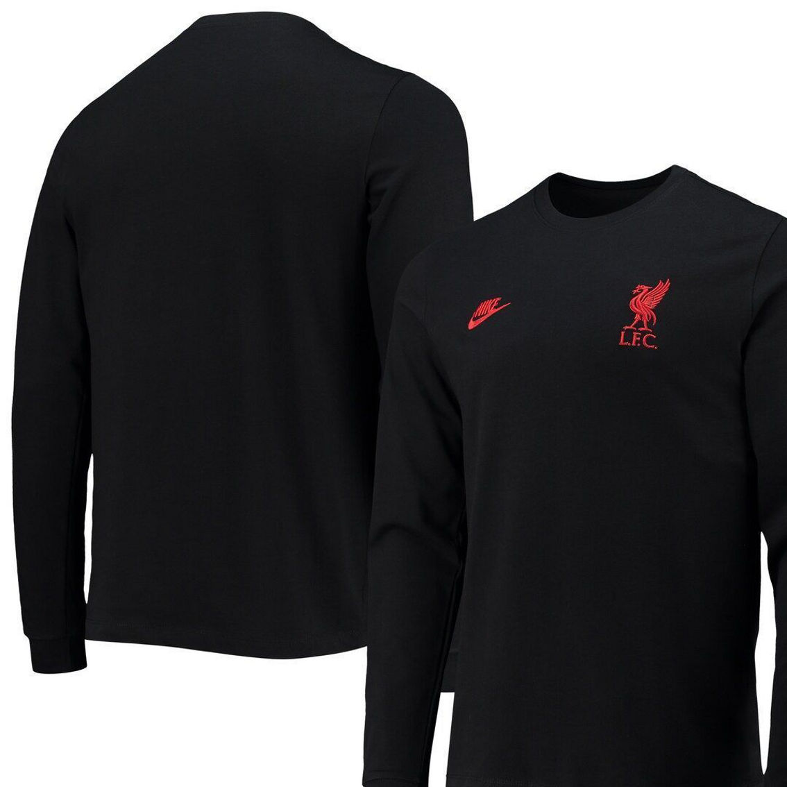 Nike Men's Black Liverpool Futura Travel Long Sleeve T-Shirt - Image 2 of 4