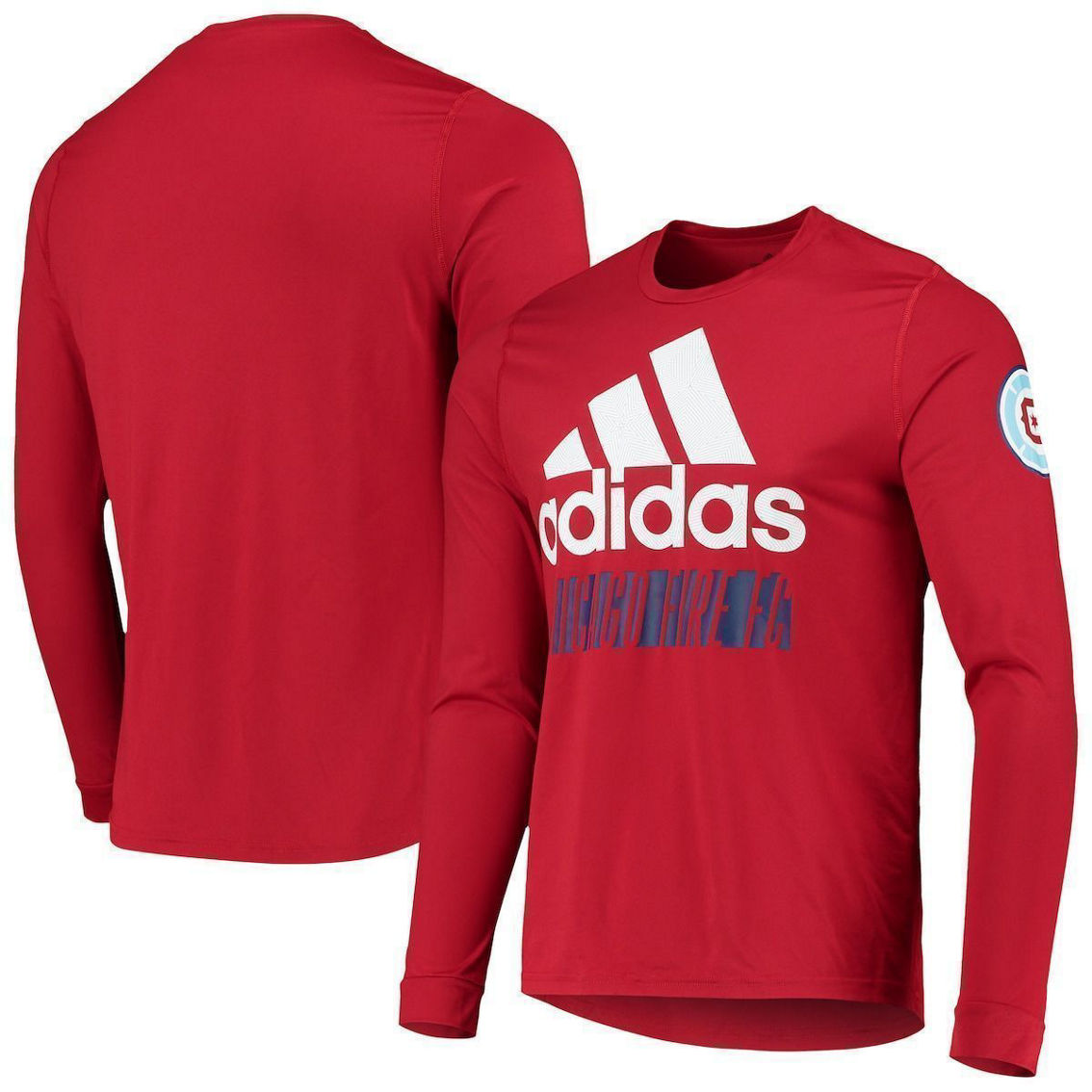 adidas Men's Red Chicago Fire Vintage Performance Long Sleeve T-Shirt - Image 2 of 4