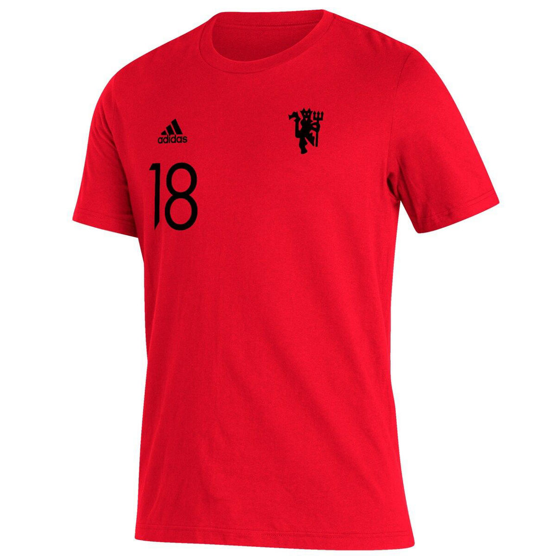 adidas Men's Bruno Fernandes Red Manchester United Name & Number Amplifier T-Shirt - Image 3 of 4