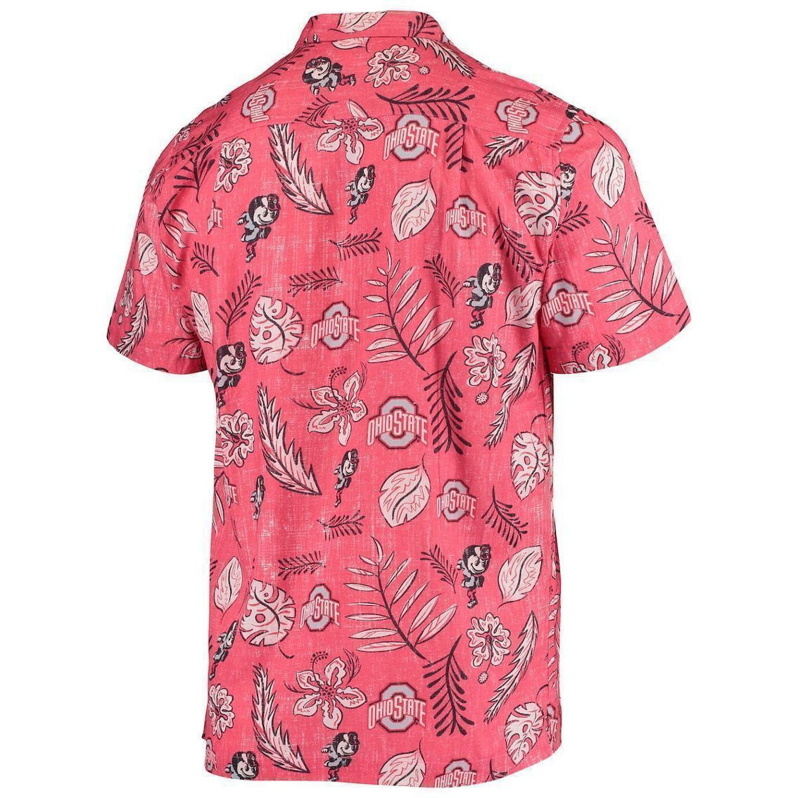 Wes & Willy Men's Scarlet Ohio State Buckeyes Vintage Floral Button-Up Shirt - Image 4 of 4