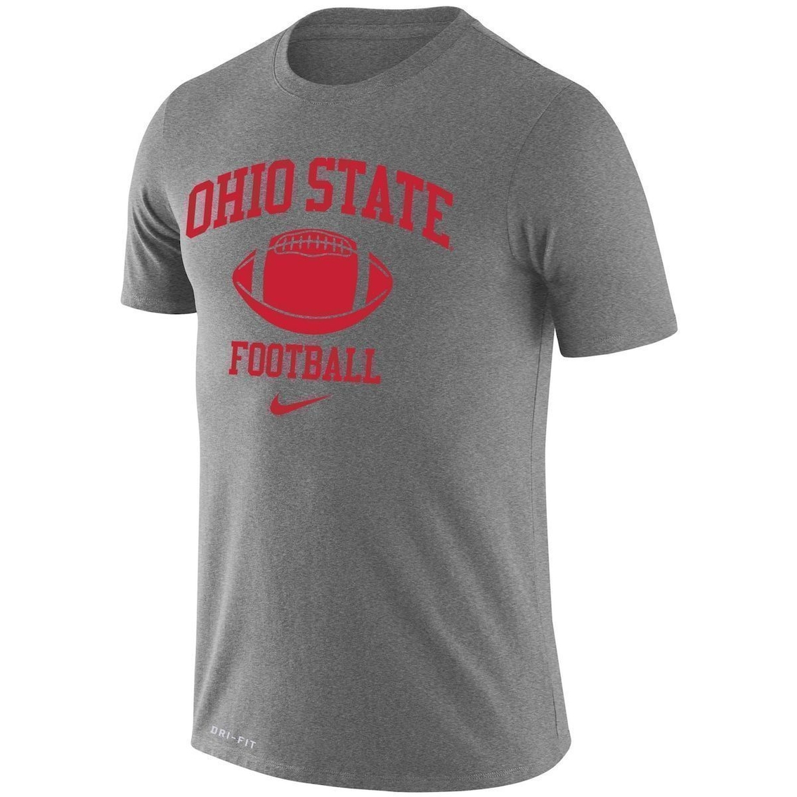 Nike Men's Heathered Gray Ohio State Buckeyes Retro Football Lockup Legend Performance T-Shirt - Image 3 of 4