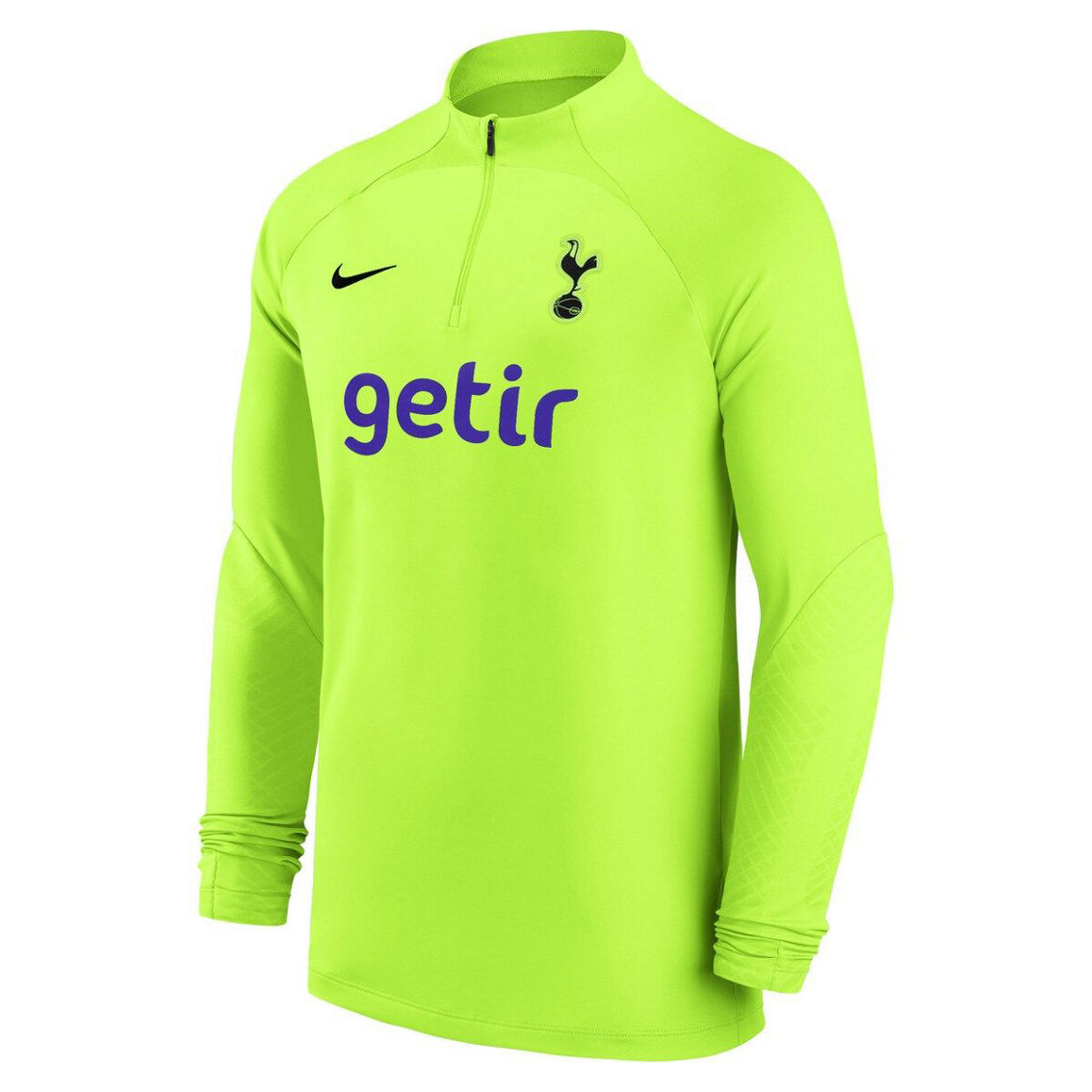 Nike Men's Yellow Tottenham Hotspur 2022/23 Strike Drill Performance Raglan Quarter-Zip Long Sleeve Top - Image 3 of 4