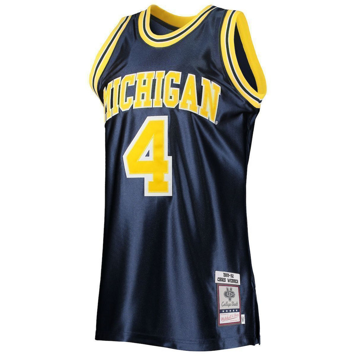 Mitchell & Ness Men's Chris Webber Navy Michigan Wolverines 1991/92 Authentic Throwback College Jersey - Image 3 of 4