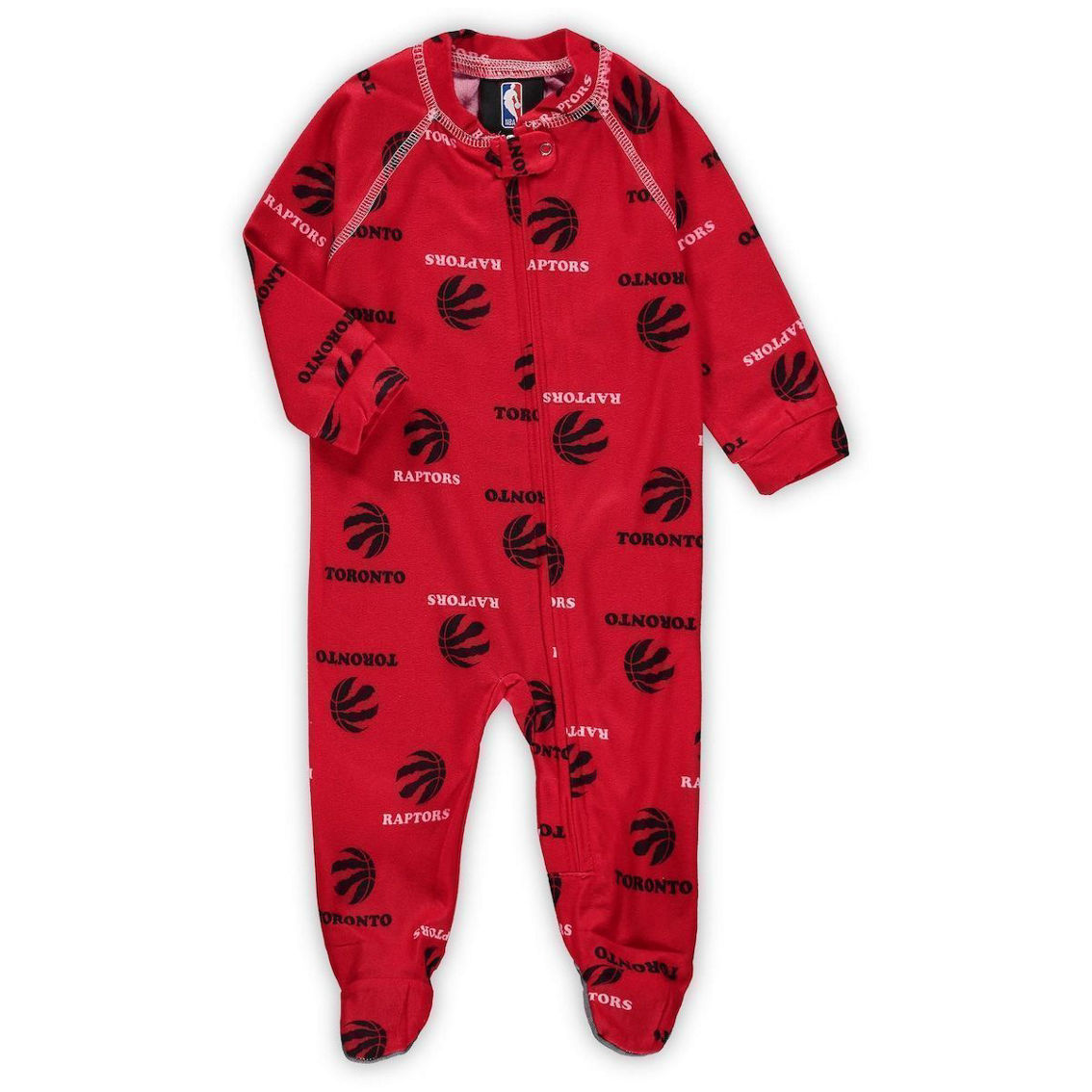 NBA Exclusive Collection Newborn & Infant Red Toronto Raptors Raglan Full-Zip Sleeper - Image 2 of 2