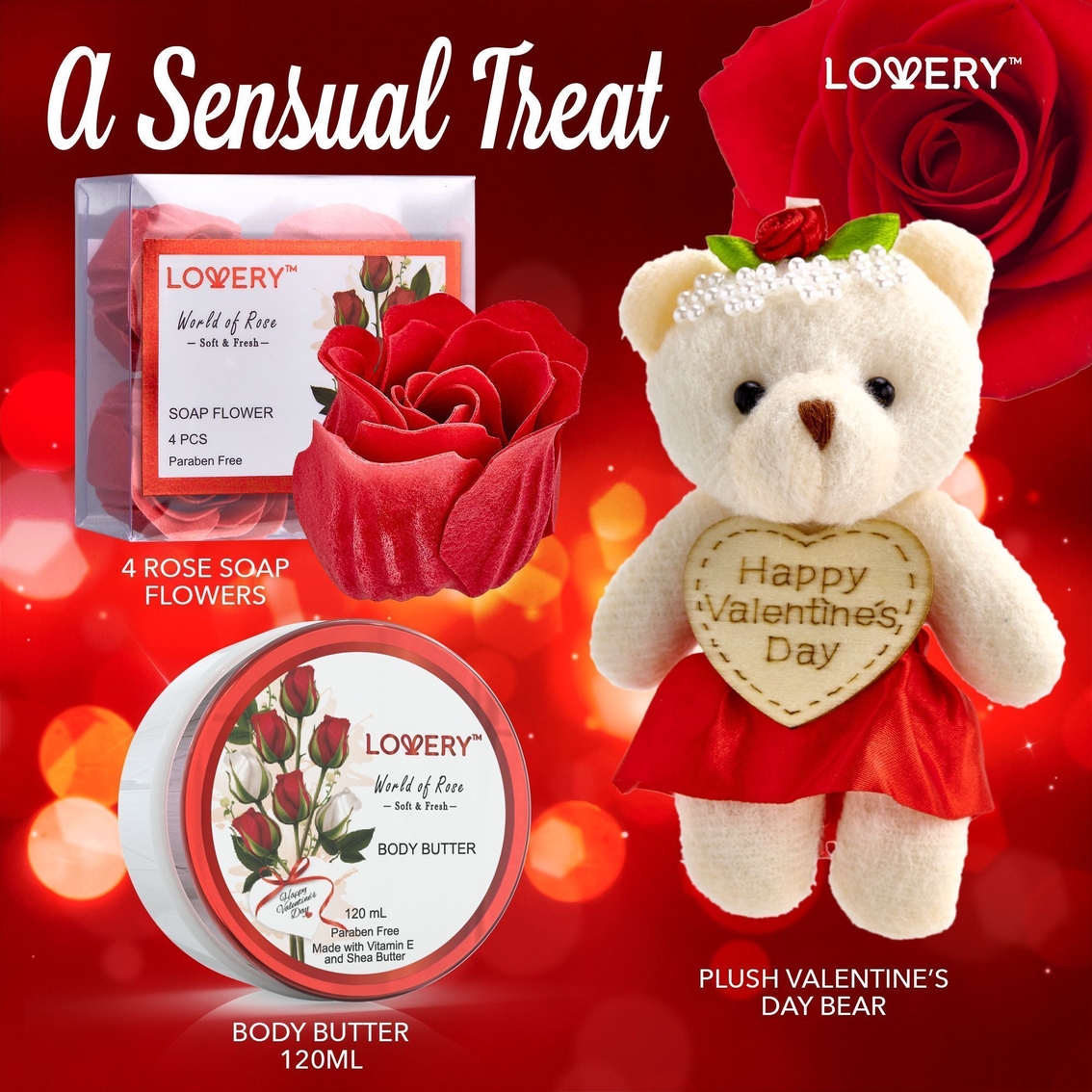 Lovery Mother's Day Spa Gift Basket - Red Rose Scented - Image 3 of 5