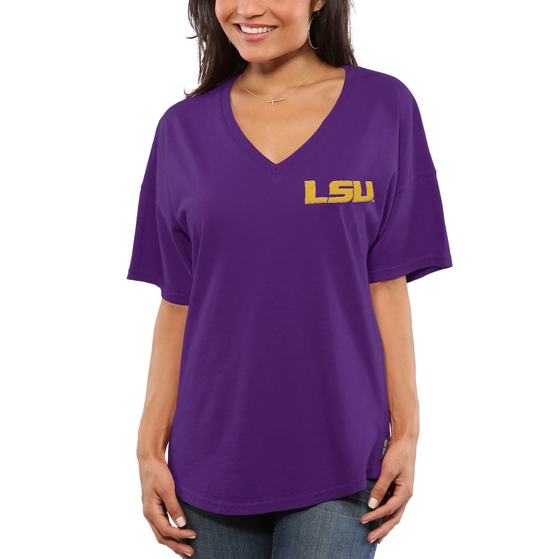 Spirit Jersey Women's Purple LSU Tigers Oversized T-Shirt - Image 3 of 4