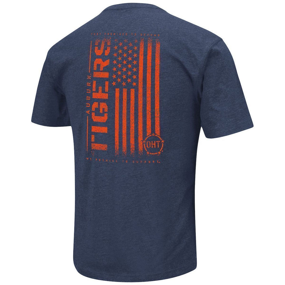 Colosseum Men's Heather Navy Auburn Tigers OHT Military Appreciation Flag 2.0 T-Shirt - Image 4 of 4