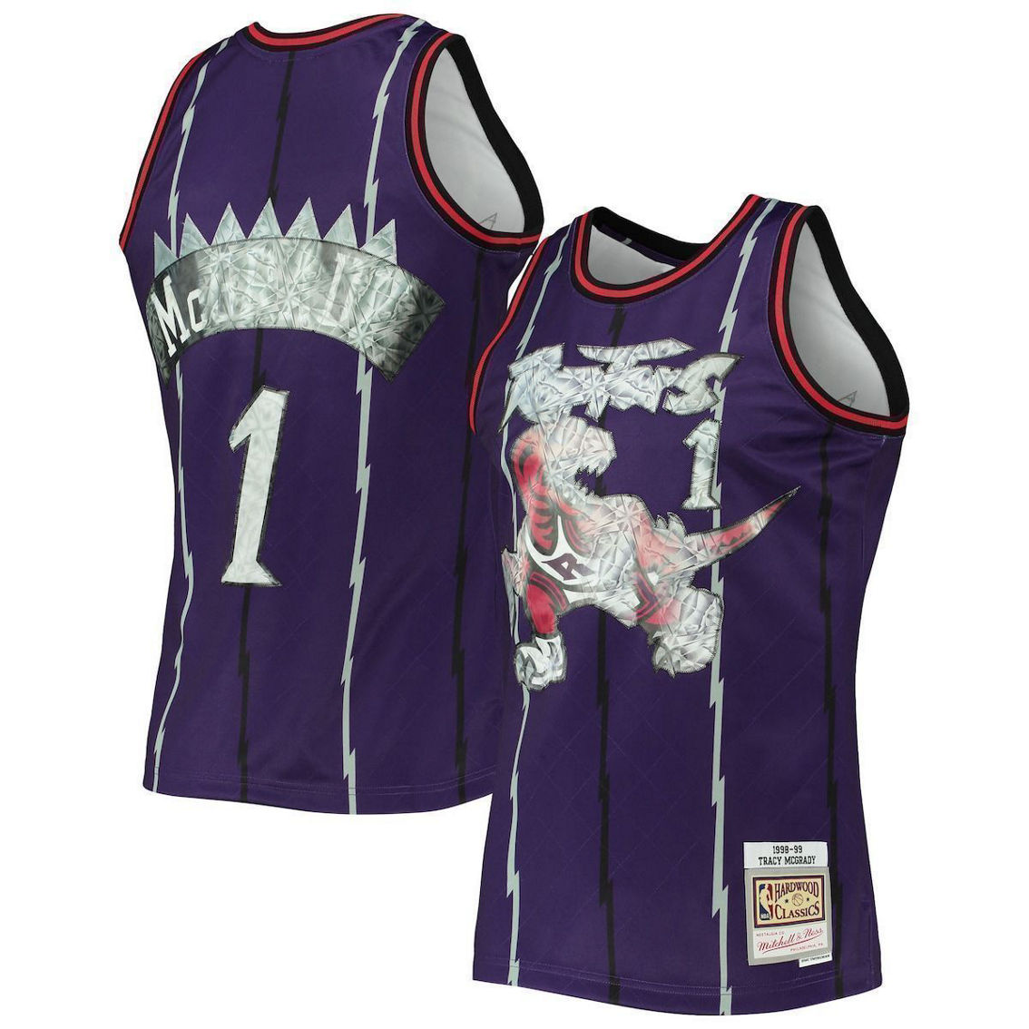 Mitchell & Ness Men's Tracy McGrady Purple Toronto Raptors 1996-97 Hardwood Classics NBA 75th Anniversary Diamond Swingman Jersey - Image 2 of 4