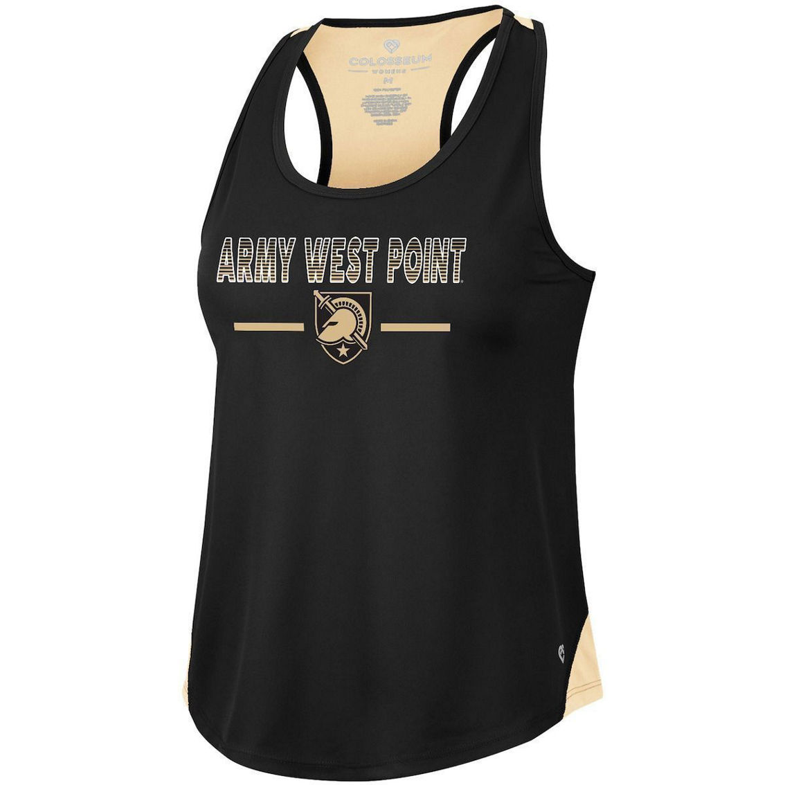 Colosseum Women's Black Army Black Knights Sachs 2-Hit Scoop Neck Racerback Tank Top - Image 3 of 4