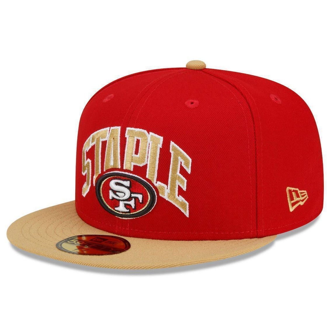 New Era x Staple Men's Scarlet/Gold San Francisco 49ers NFL x Collection 59FIFTY Fitted Hat - Image 4 of 4