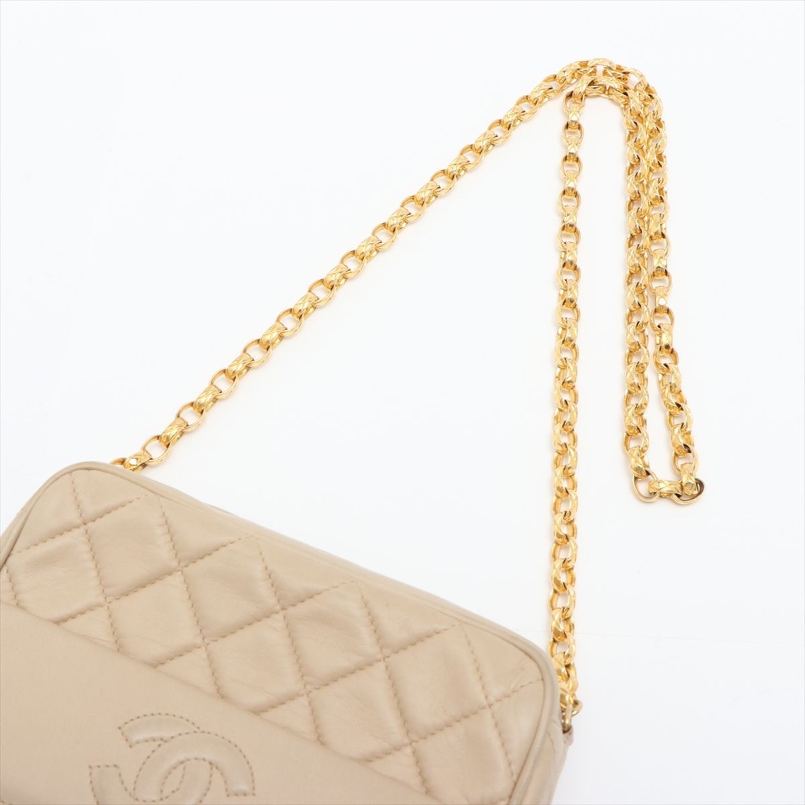 Chanel Beige Matelasse Lambskin Front Pocket Shoulder Bag  (Pre-Owned) - Image 5 of 5