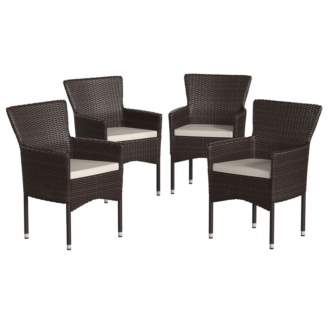 Flash Furniture 4PK Wicker Patio Chairs & Cushions - Image 5 of 5