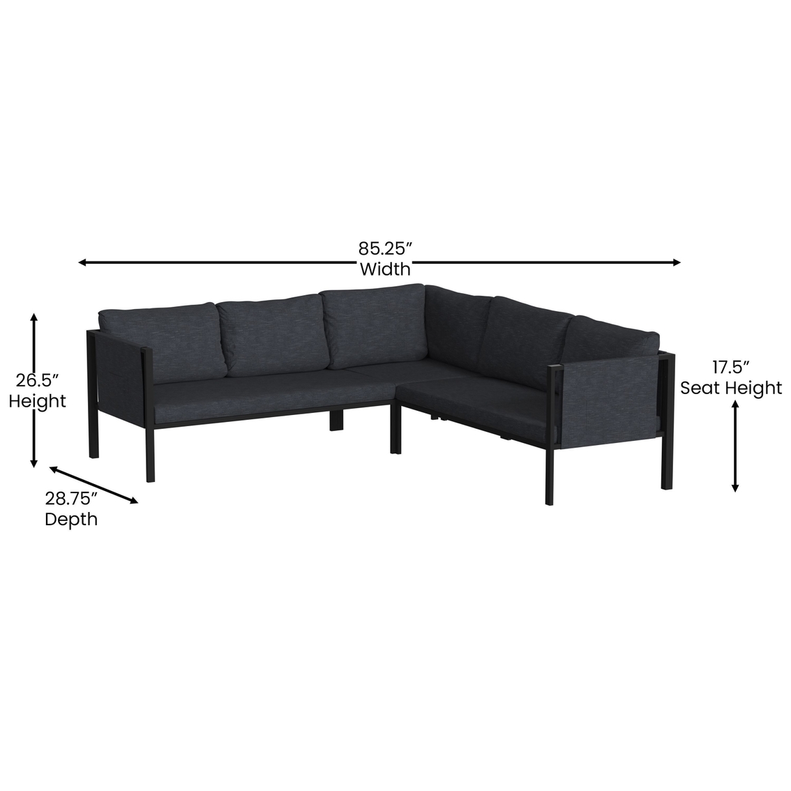 Flash Furniture Sectional with Storage & Cushions - Image 5 of 5