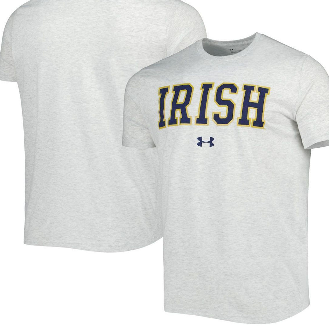 Under Armour Men's Heathered Gray Notre Dame Fighting Irish T-Shirt - Image 1 of 4