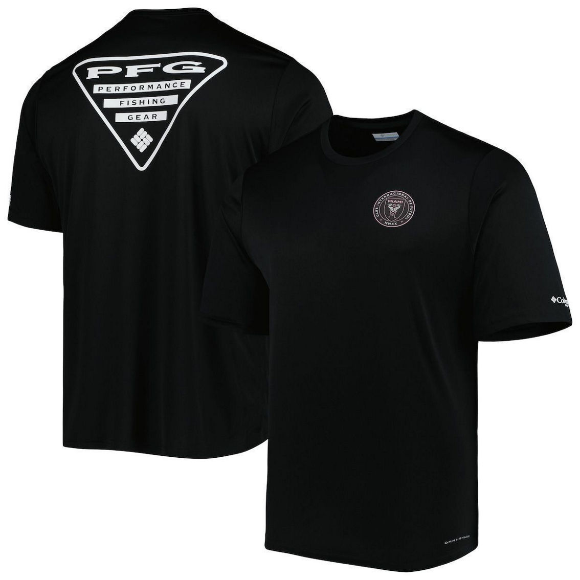Columbia Men's Black Inter Miami Cf Terminal Tackle Omni-shade T-shirt, Fan Shop