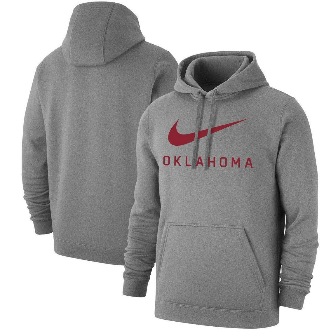 Nike Men's Gray Oklahoma Sooners Big Swoosh Club Pullover Hoodie - Image 2 of 4