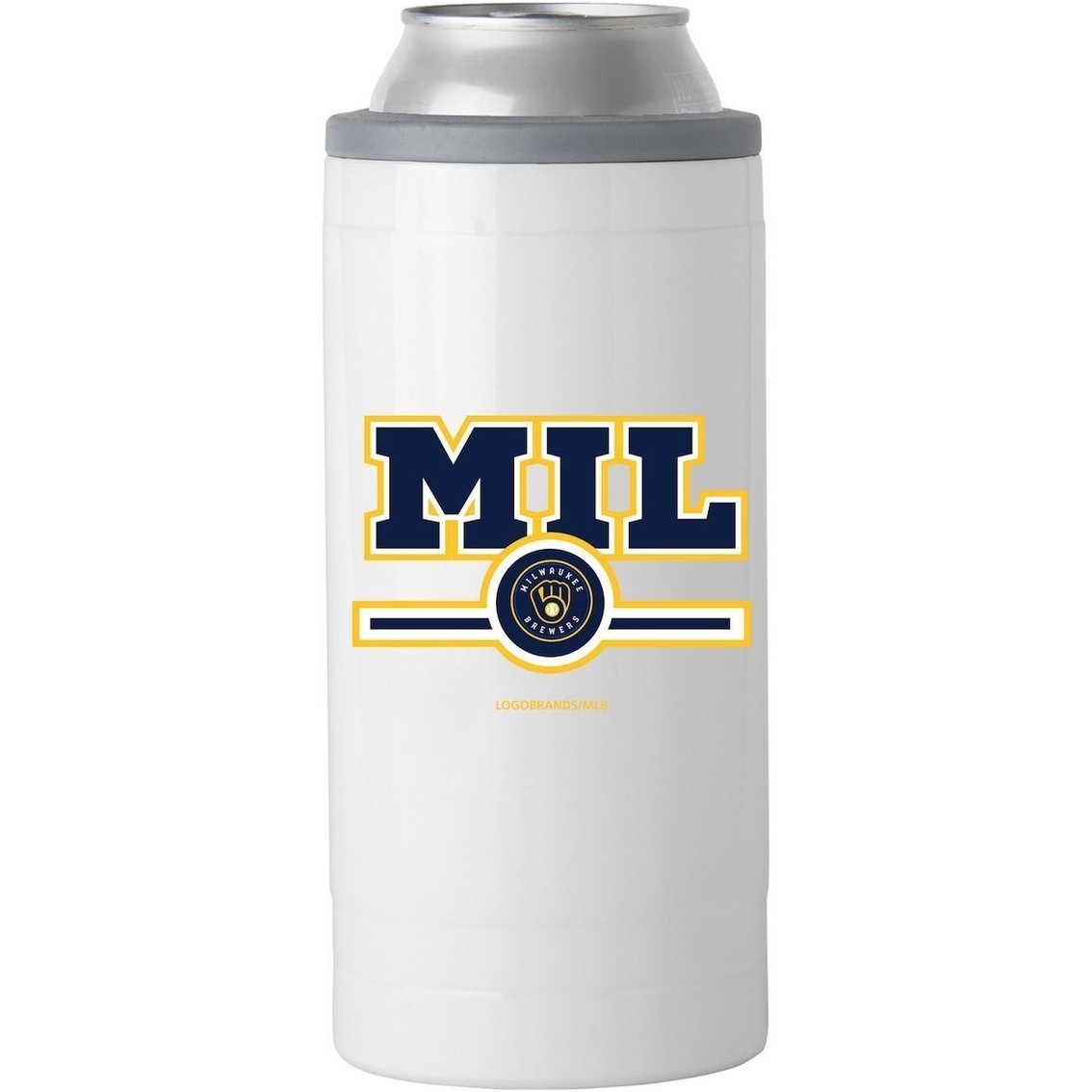 Logo Brands Milwaukee Brewers 12oz. Letterman Slim Can Cooler - Image 2 of 3