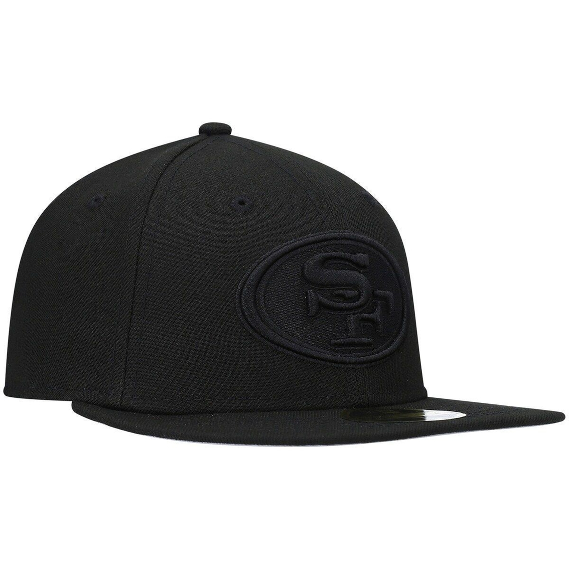 New Era Men's Black San Francisco 49ers Black on Black Low 59FIFTY II Fitted Hat - Image 4 of 4