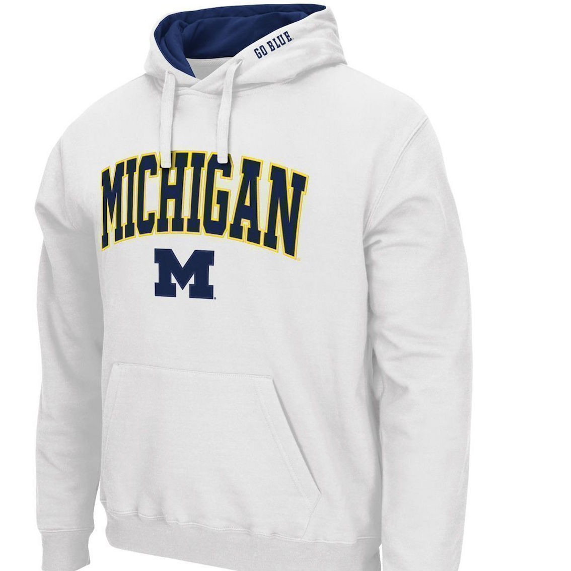 Colosseum Men's White Michigan Wolverines Arch & Logo 3.0 Pullover Hoodie - Image 3 of 4