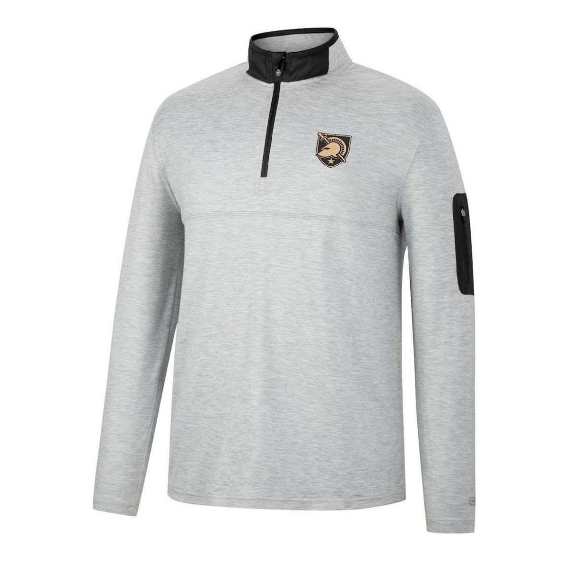 Colosseum Men's Heathered Gray/Black Army Black Knights Country Club Windshirt Quarter-Zip Jacket - Image 3 of 4
