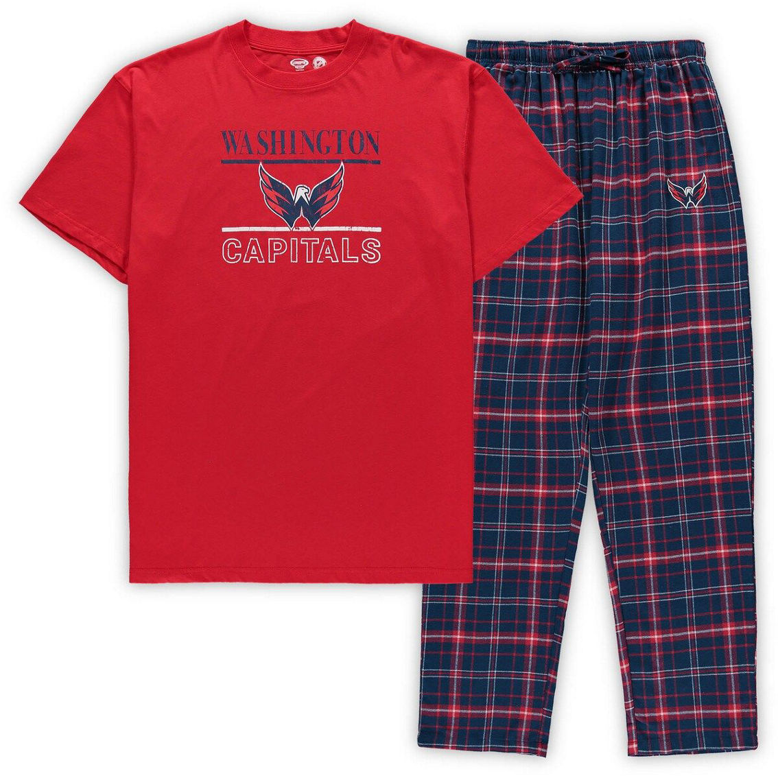 Concepts Sport Men's Red Washington Capitals Big & Tall Lodge T-Shirt & Pants Sleep Set - Image 1 of 4