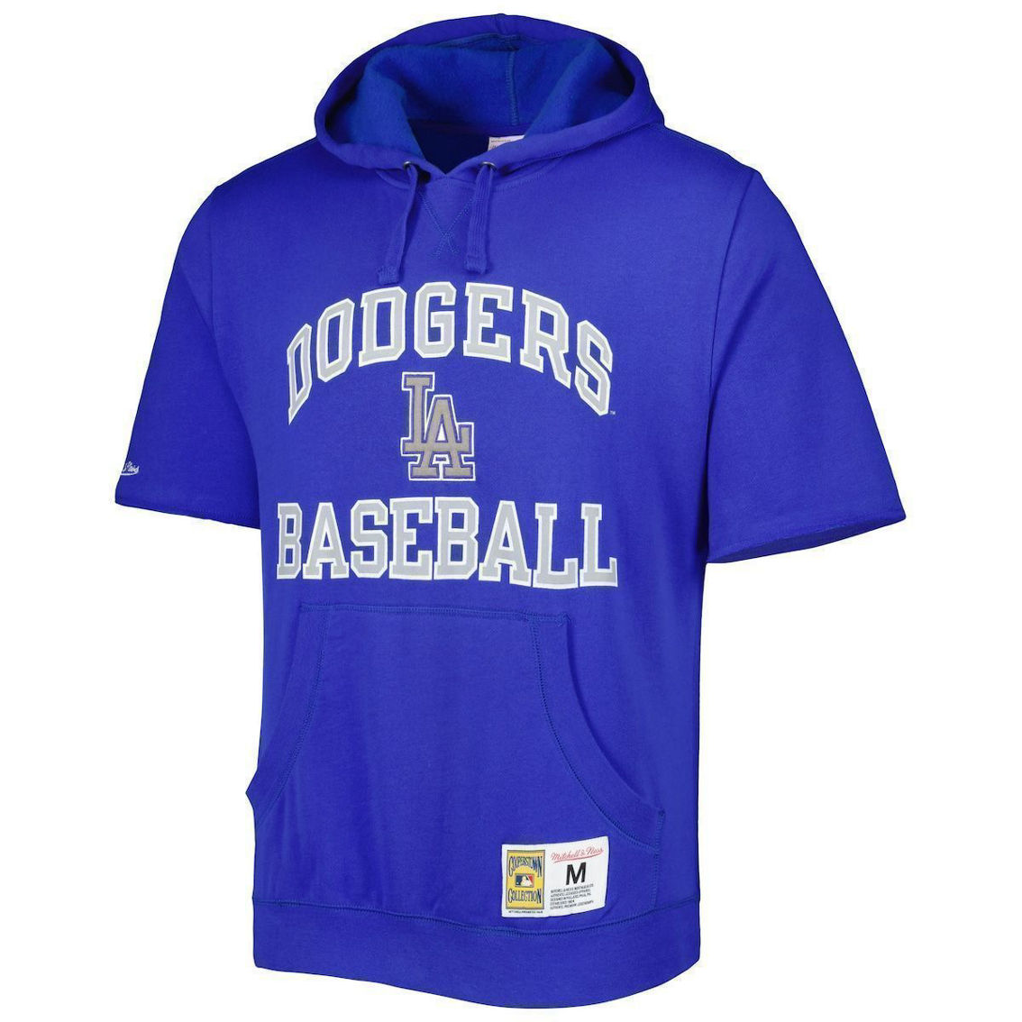 Mitchell & Ness Men's Royal Los Angeles Dodgers Cooperstown Collection Washed Fleece Pullover Short Sleeve Hoodie - Image 3 of 4
