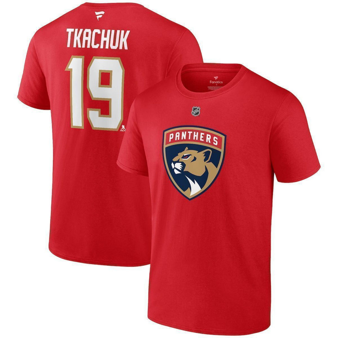 Fanatics Branded Men's Matthew Tkachuk Red Florida Panthers Authentic Stack Name & Number T-Shirt - Image 2 of 4