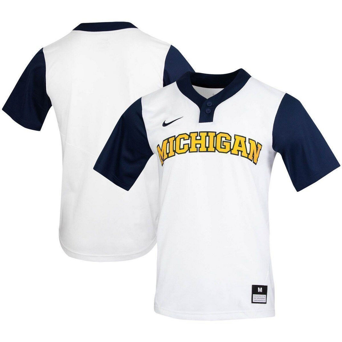 Nike Unisex White Michigan Wolverines Replica Softball Jersey - Image 2 of 4