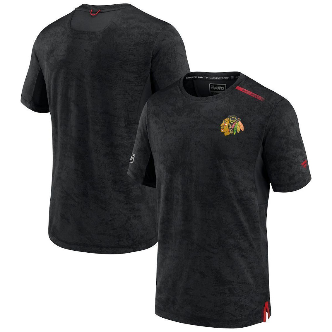 Fanatics Branded Men's Black Chicago Blackhawks Authentic Pro Rink Premium Camo T-Shirt - Image 1 of 4