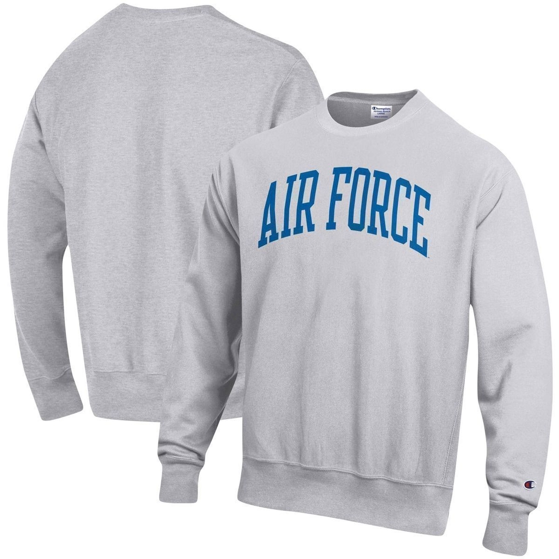 Champion Men's Heathered Gray Air Force Falcons Arch Reverse Weave Pullover Sweatshirt - Image 2 of 4