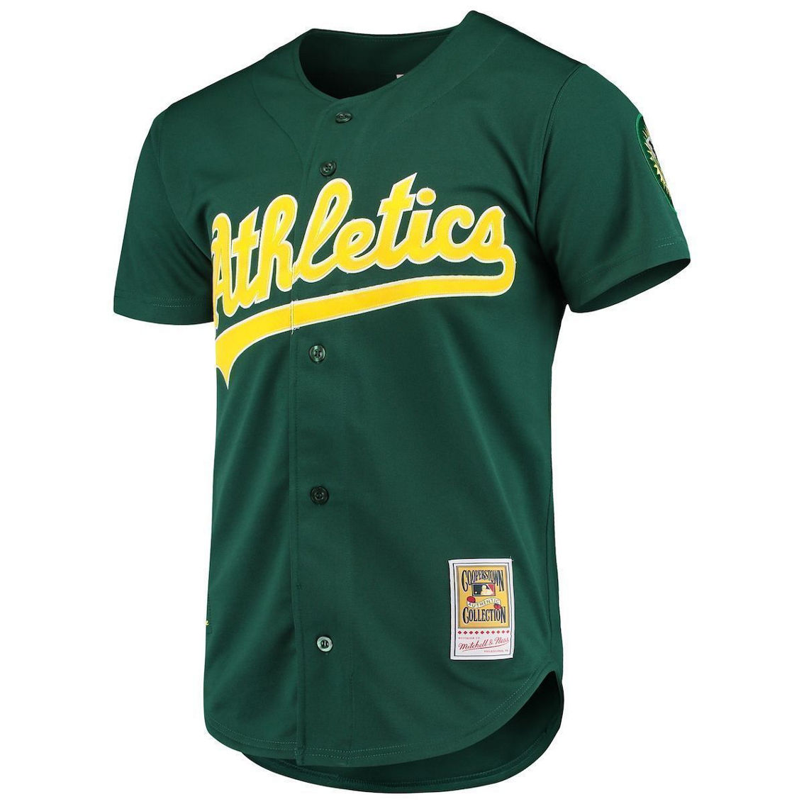 Mitchell & Ness Men's Mark McGwire Green Oakland Athletics 1997 Cooperstown Collection Authentic Jersey - Image 3 of 4