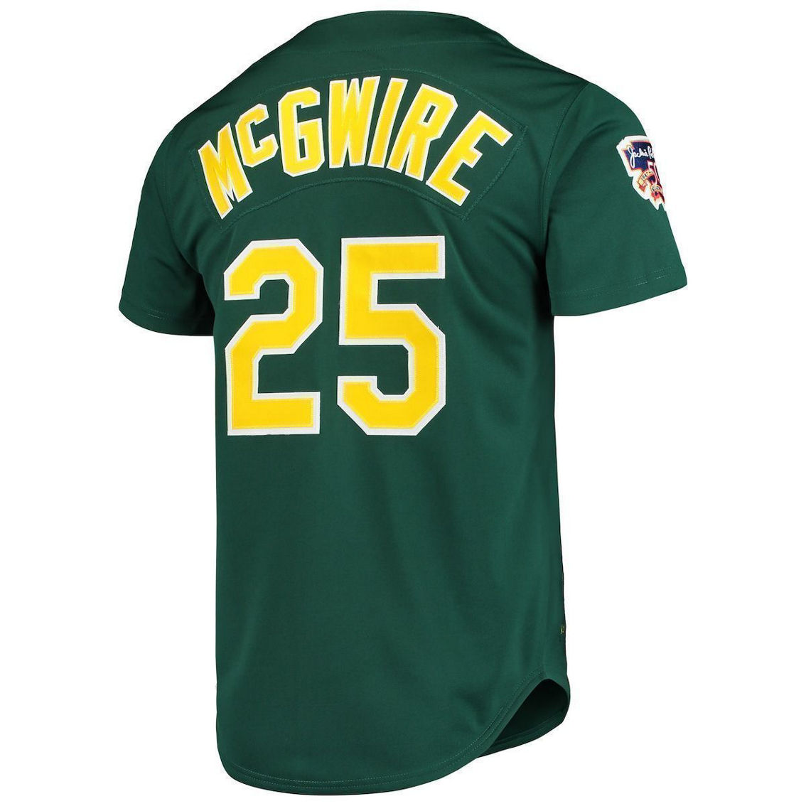Mitchell & Ness Men's Mark McGwire Green Oakland Athletics 1997 Cooperstown Collection Authentic Jersey - Image 4 of 4