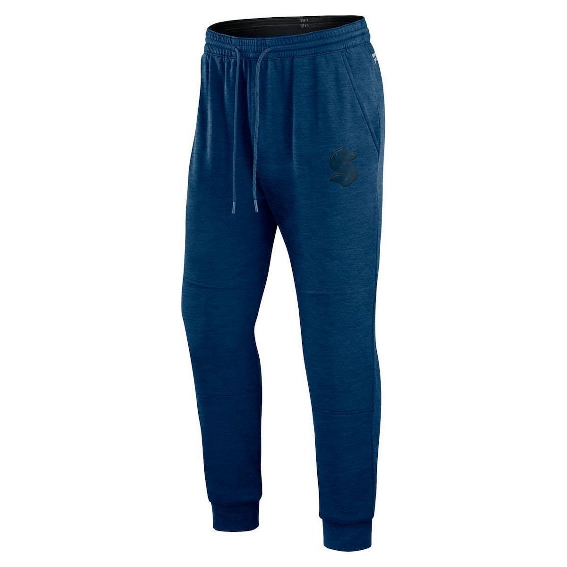 Fanatics Branded Men's Heather Deep Sea Blue Seattle Kraken Authentic Pro Road Jogger Sweatpants - Image 3 of 4