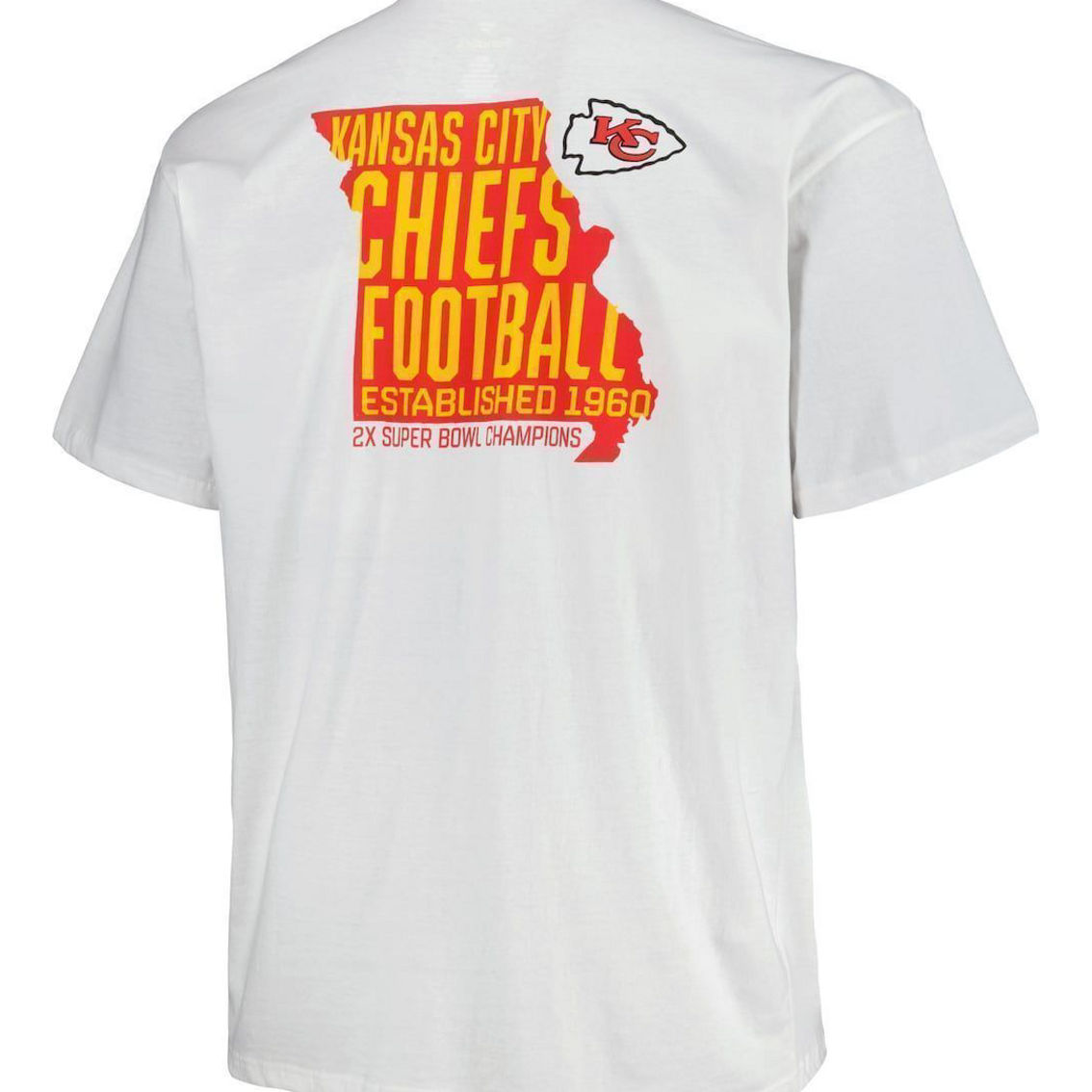Fanatics Branded Men's White Kansas City Chiefs Big & Tall Hometown Collection Hot Shot T-Shirt - Image 4 of 4