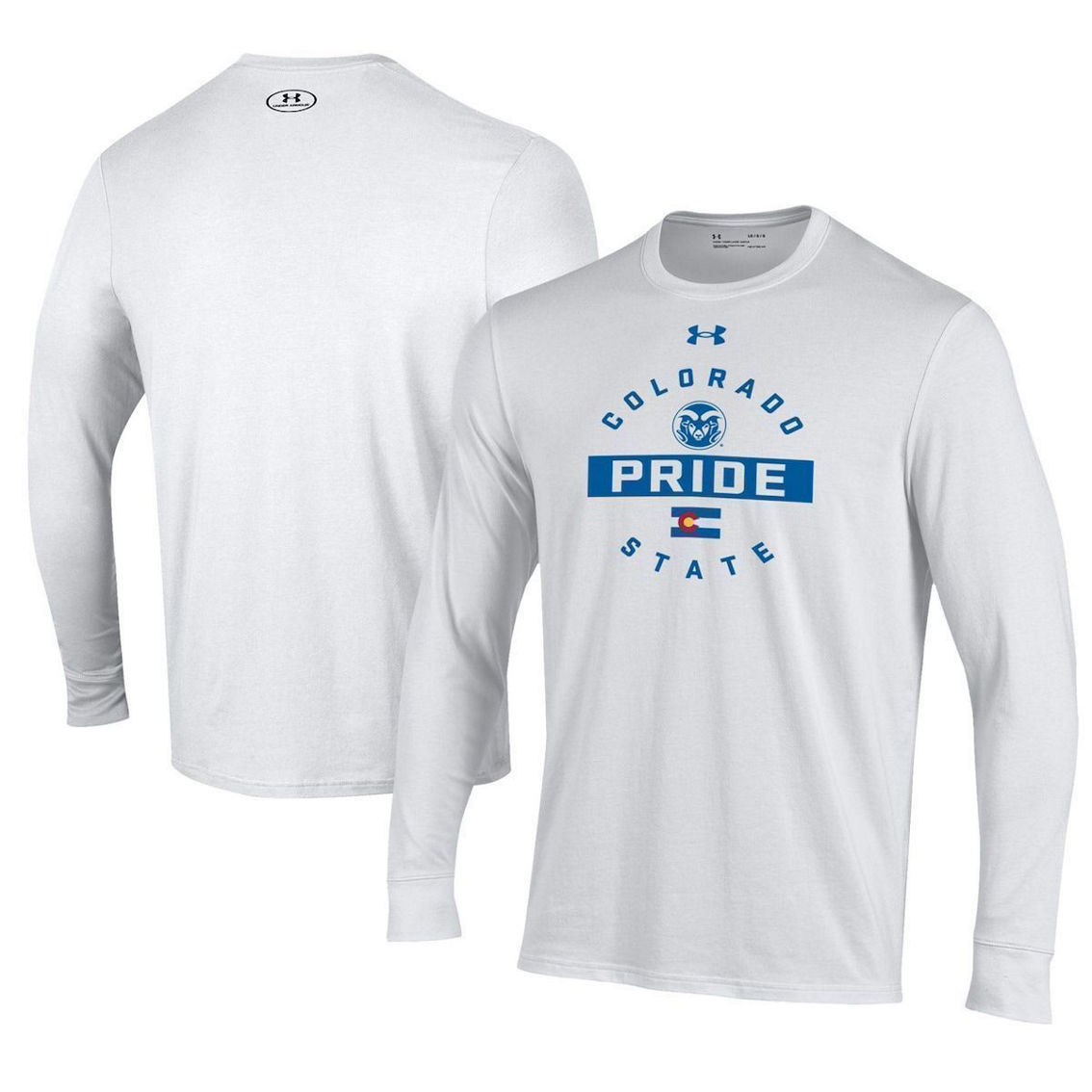 Under Armour Men's White Colorado State Rams Pride Long Sleeve T-Shirt - Image 2 of 4