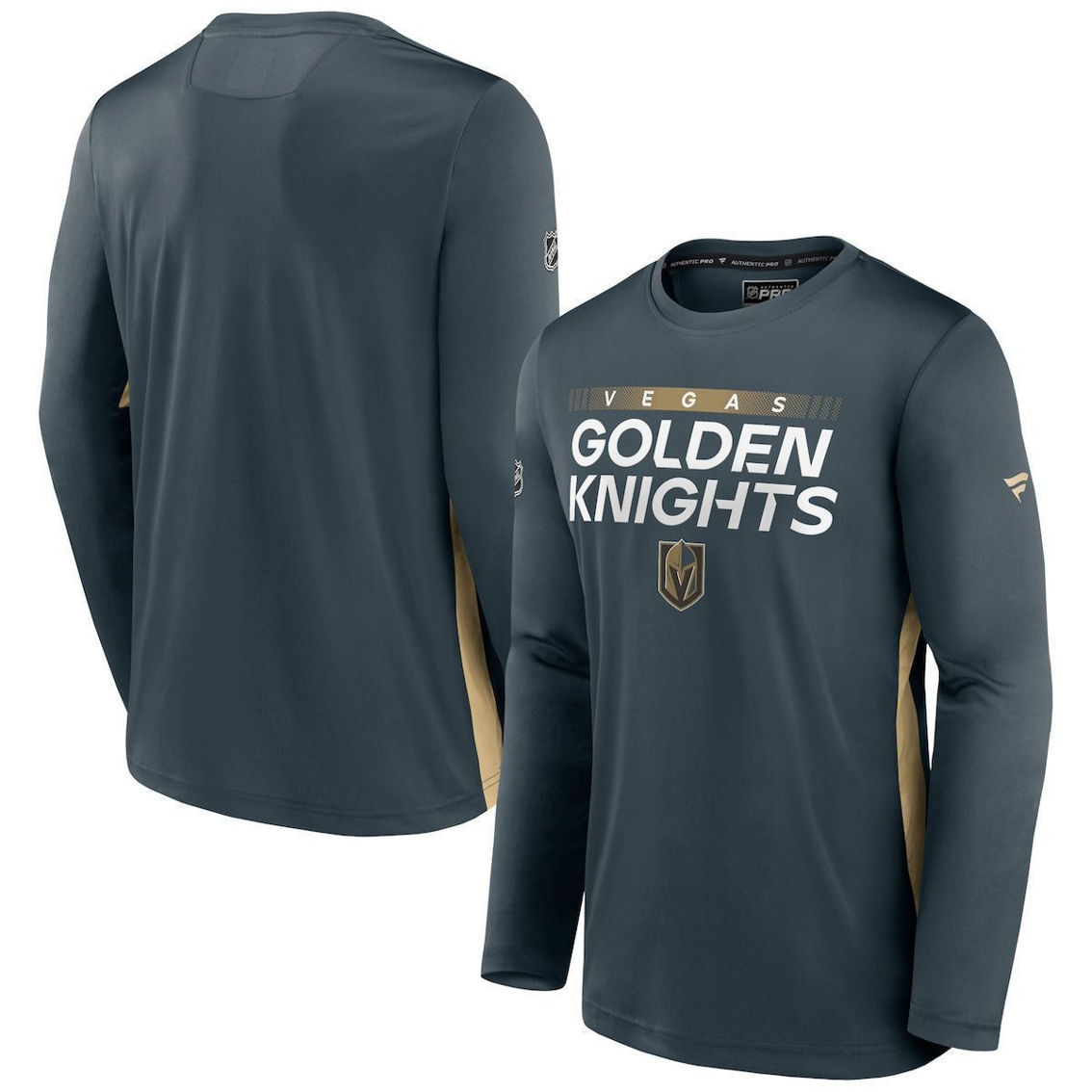 Fanatics Branded Men's Gray Vegas Golden Knights Authentic Pro Rink Performance Long Sleeve T-Shirt - Image 2 of 4