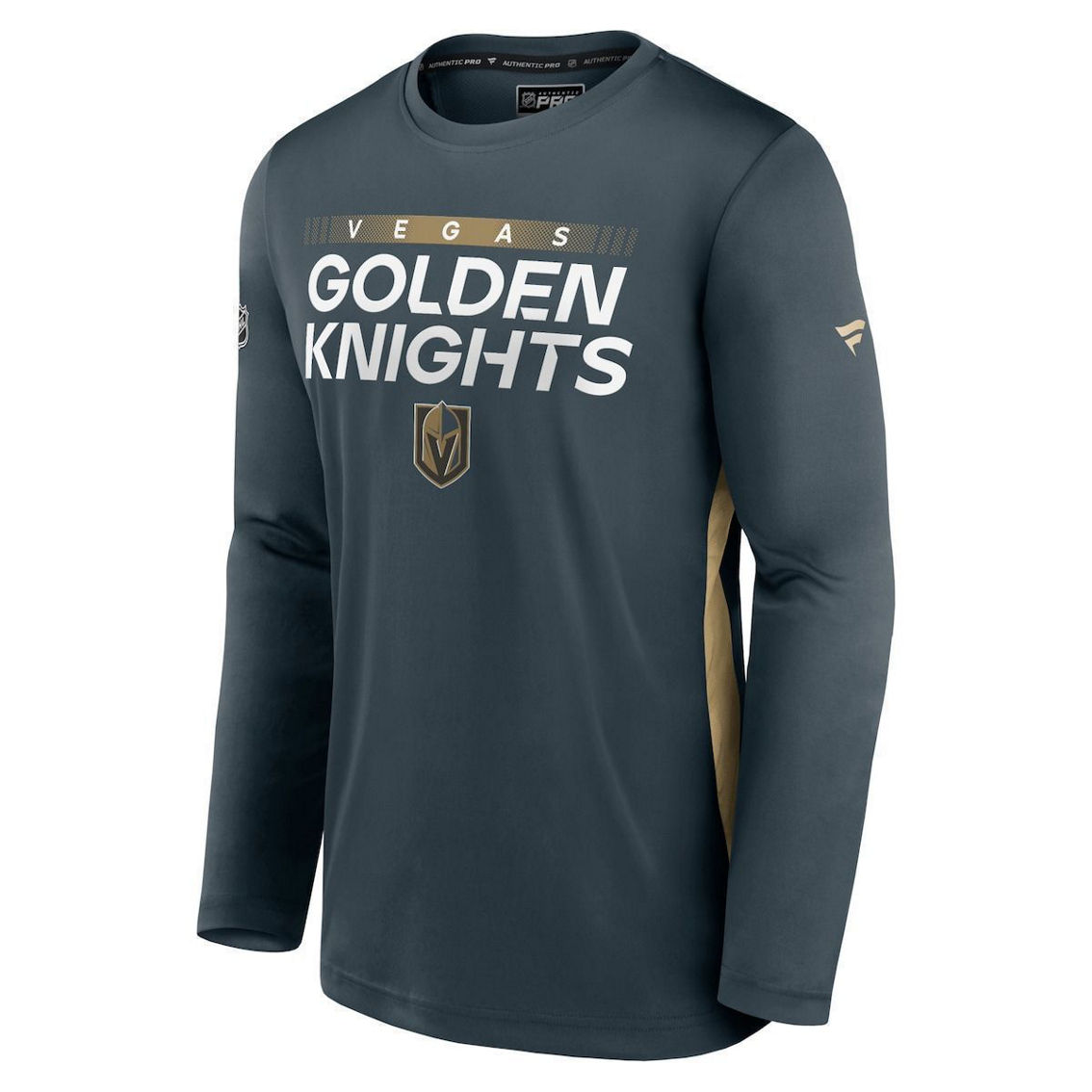 Fanatics Branded Men's Gray Vegas Golden Knights Authentic Pro Rink Performance Long Sleeve T-Shirt - Image 3 of 4