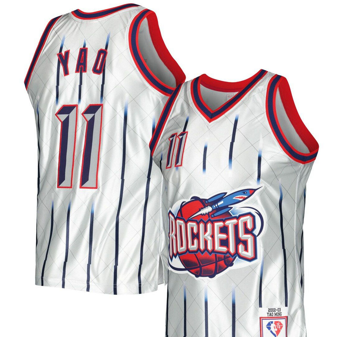 Mitchell & Ness Houston Rockets Yao Ming 2002 Road Swingman Jersey  (X-Large) : Sports & Outdoors 