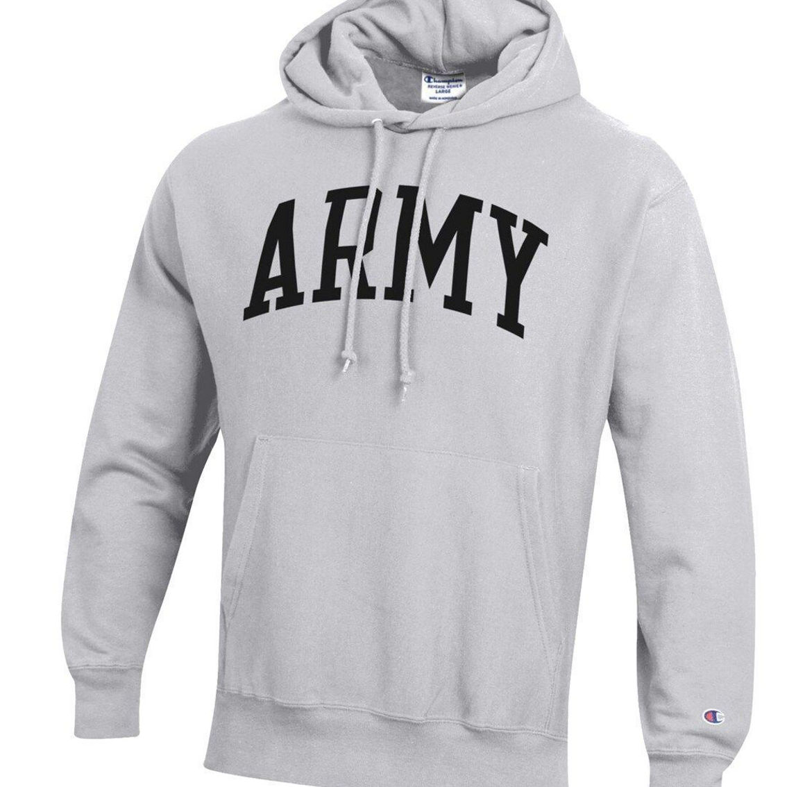 Champion Men's Heathered Gray Army Black Knights Team Arch Reverse Weave Pullover Hoodie - Image 3 of 4
