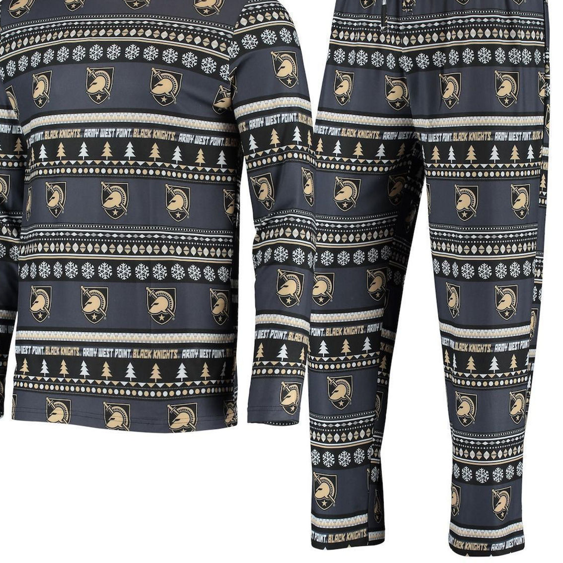 Concepts Sport Men's Black Army Black Knights Ugly Sweater Knit Long Sleeve Top and Pant Set - Image 2 of 4