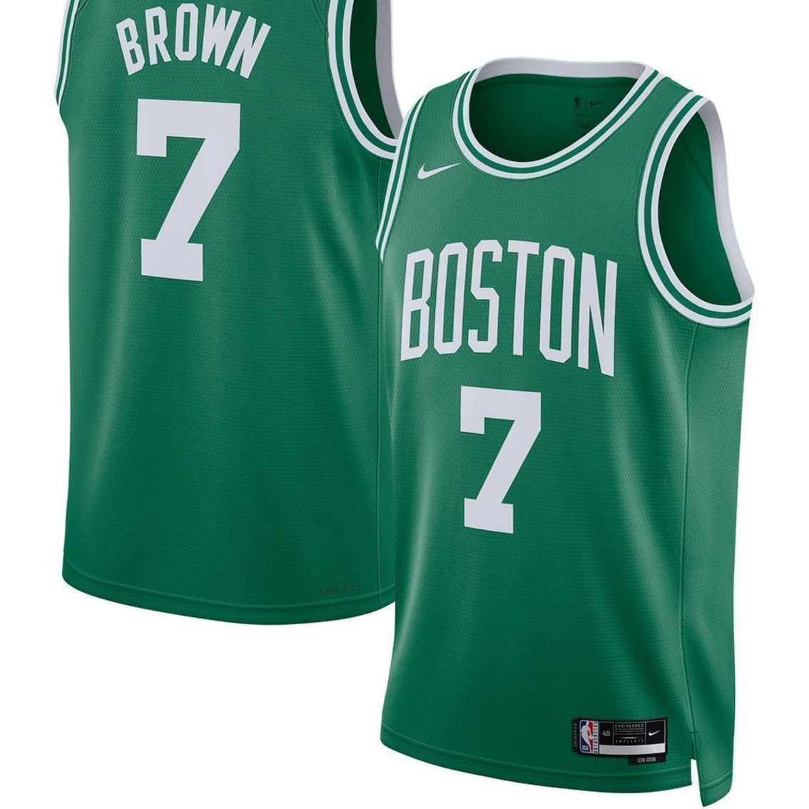 Nike Unisex Jaylen Brown Kelly Green Boston Celtics Swingman Jersey - Icon Edition - Image 2 of 4