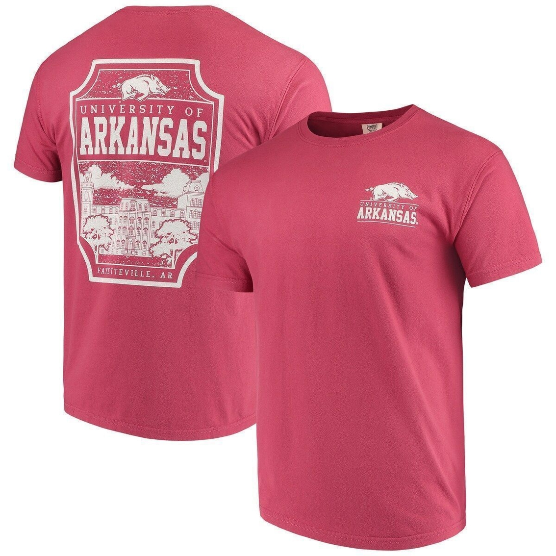 Image One Men's Cardinal Arkansas Razorbacks Comfort Colors Campus Icon T-Shirt - Image 2 of 4