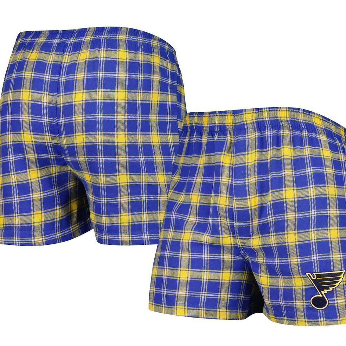 Concepts Sport Men's Blue/Gold St. Louis Blues Ledger Flannel Boxers - Image 1 of 4