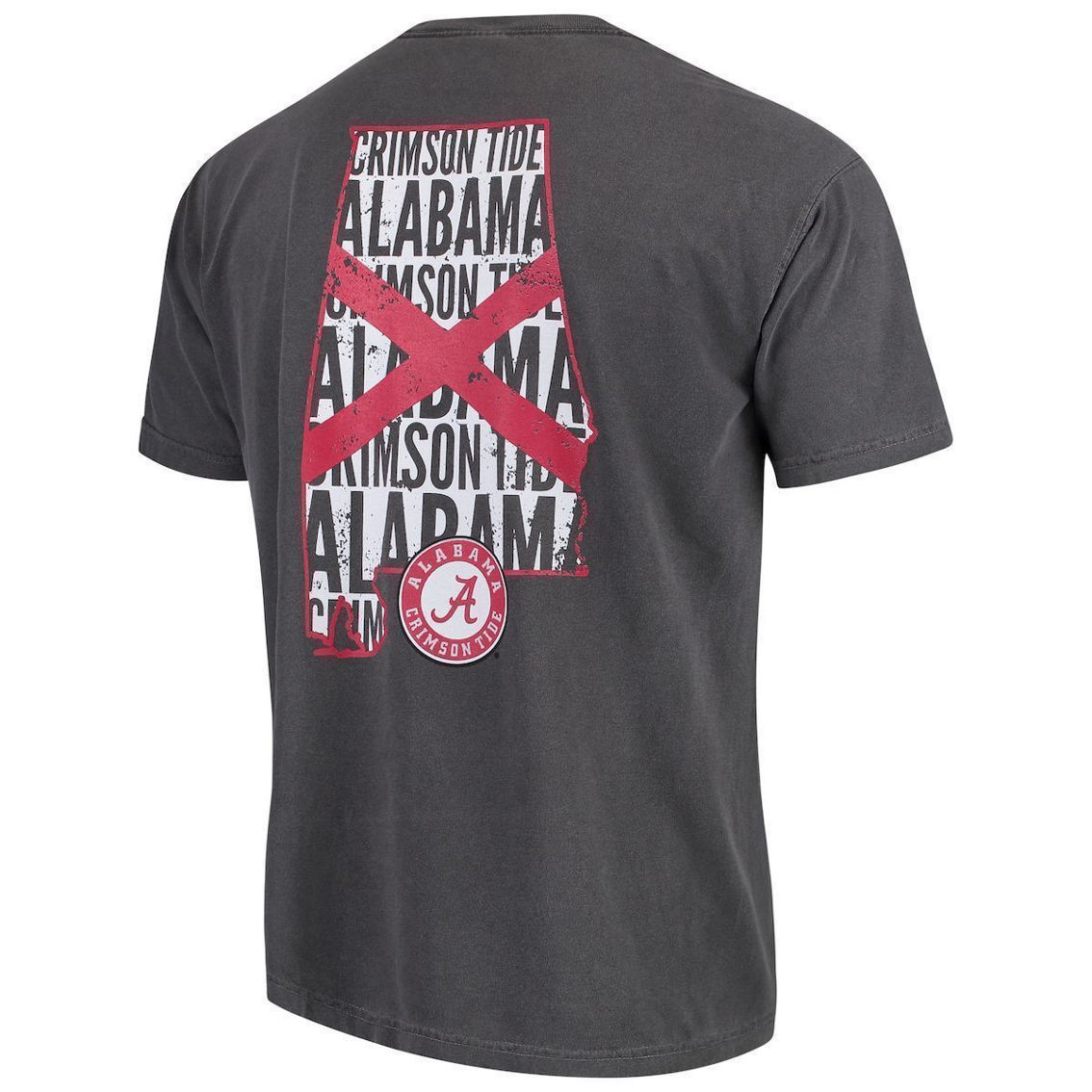 Image One Men's Gray Alabama Crimson Tide Flag Local Comfort Color T-Shirt - Image 4 of 4
