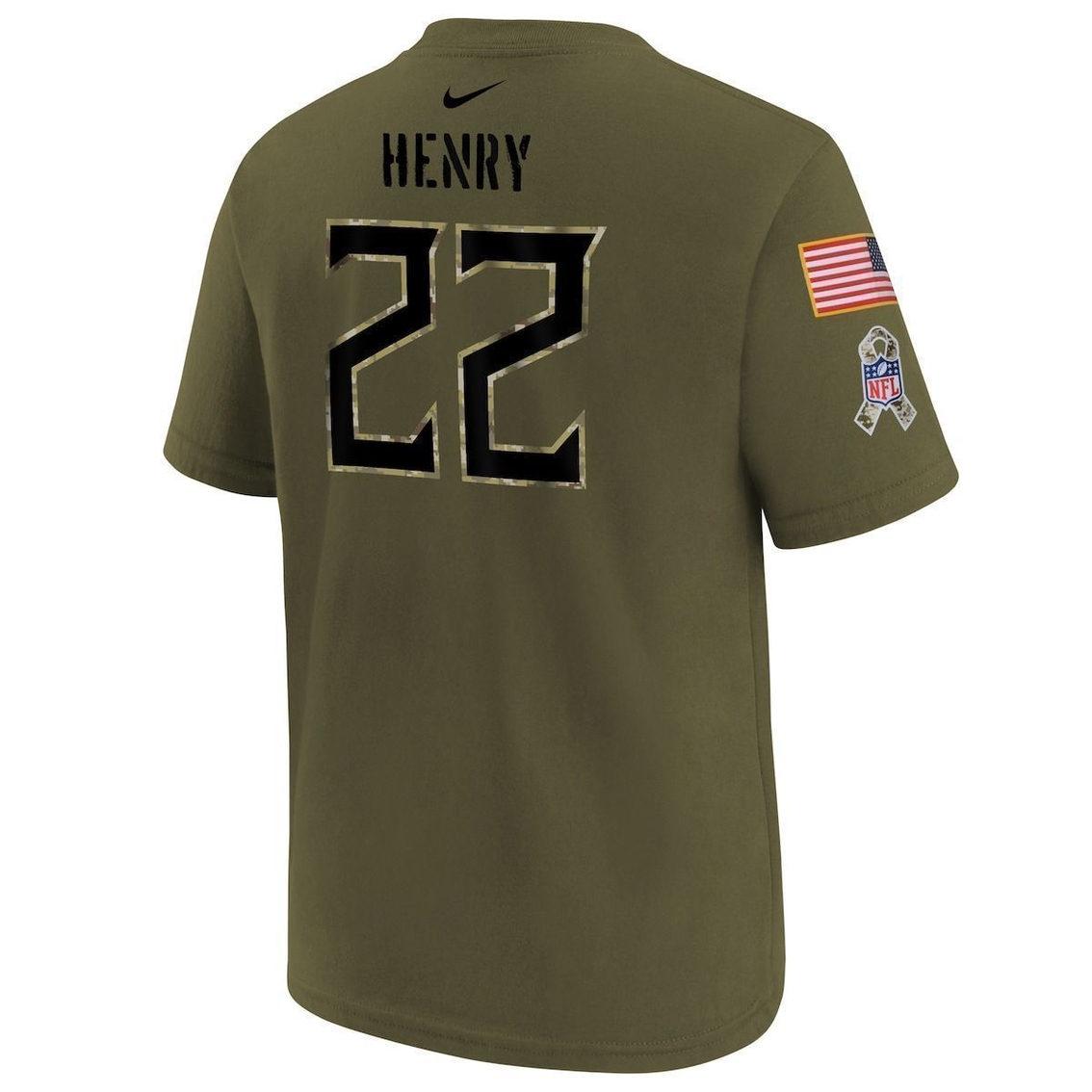 Nike Tennessee Titans No22 Derrick Henry Olive/Gold Youth Stitched NFL Limited 2017 Salute to Service Jersey