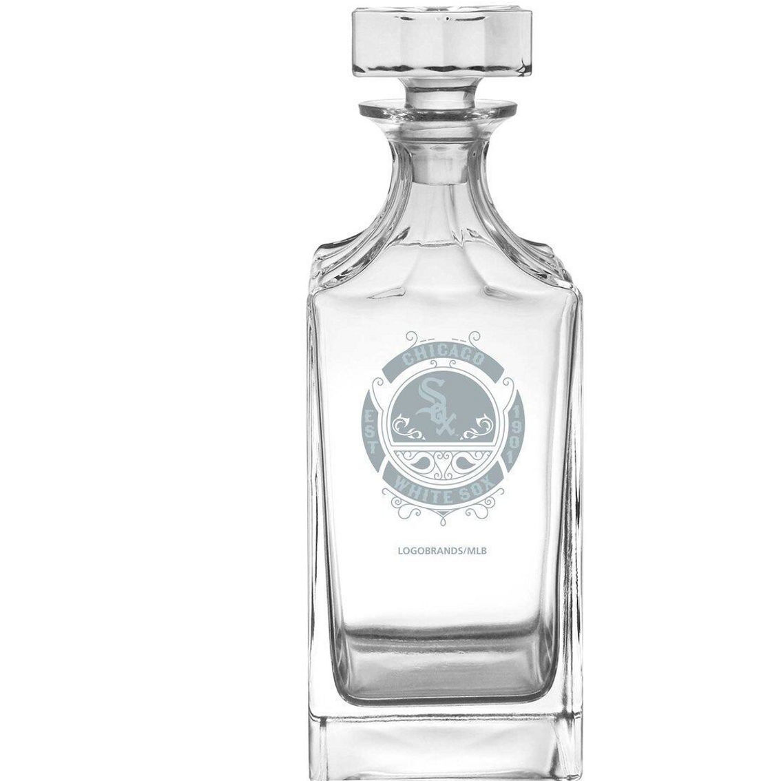 Logo Brands Chicago White Sox 23.75oz. Frost Baroque Glass Decanter