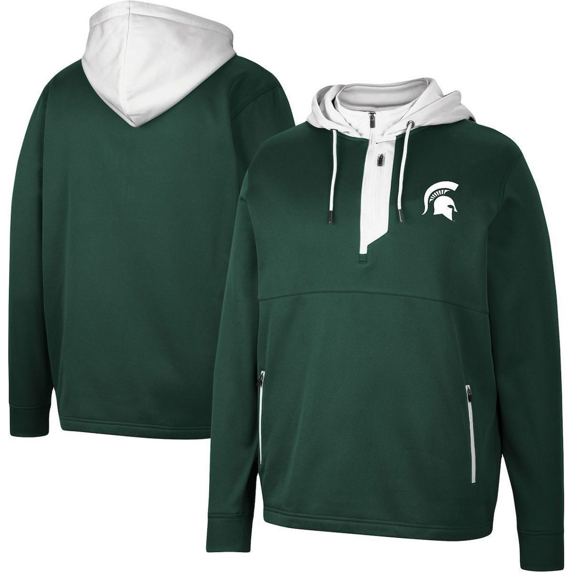 Colosseum Men's Green Michigan State Spartans Luge 3.0 Quarter-Zip Hoodie - Image 2 of 4